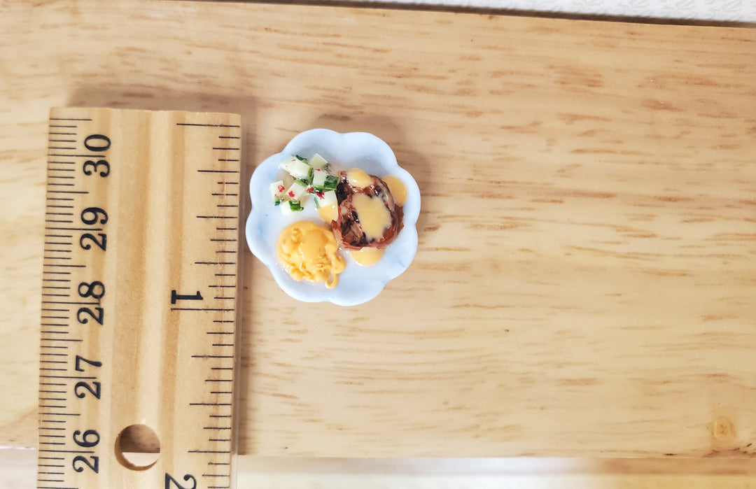 Dollhouse Steak with Mashed Sweet Potatoes & Veggies 1:12 Scale Miniature Food - MiniatureCrush