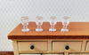 Dollhouse Stemware Glasses x4 Wine or Water Goblets Clear 1:12 Scale Miniature