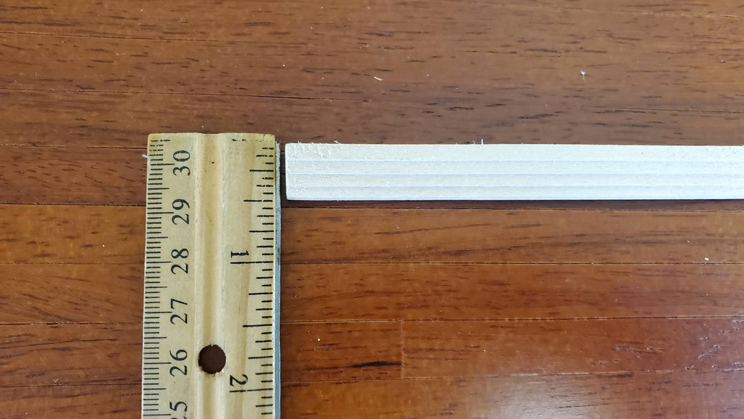 Dollhouse Step Crown Molding Trim Cornice 3/8" wide x 18" long 1:12 Scale - MiniatureCrush