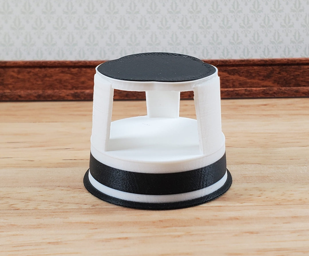 Dollhouse Step Stool Modern Style 1:12 Scale Miniature Black and White - Miniature Crush