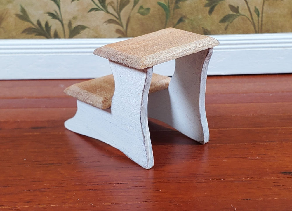 Dollhouse Step Stool or Bed Steps Handmade 1:12 Scale Miniature Country Style - Miniature Crush