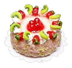 Dollhouse Strawberry Kiwi Gel Cake 1:12 Scale Miniature Dessert Food Bakery - MiniatureCrush