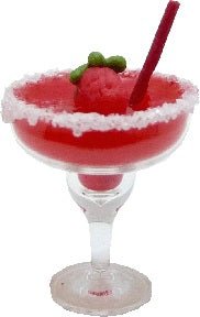 Dollhouse Strawberry Margarita Cocktail 1:12 Scale Miniature Drink - MiniatureCrush