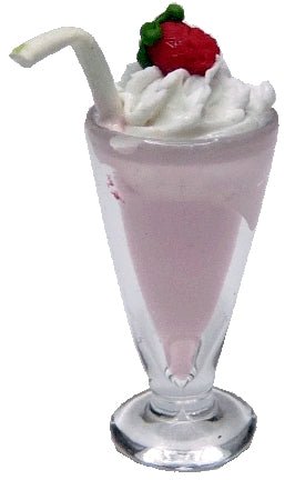 Dollhouse Strawberry Shake 1:12 Scale Miniature Food Dessert Kitchen - MiniatureCrush