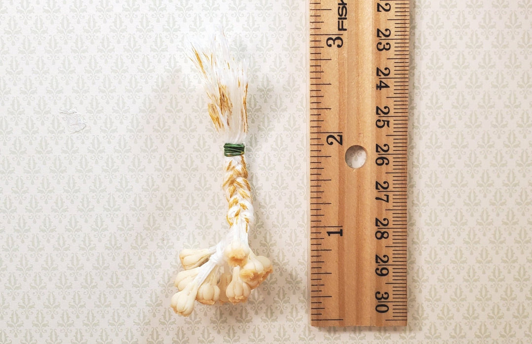 Dollhouse String of Garlic 1:12 Scale Miniature Food Kitchen Grocery - MiniatureCrush