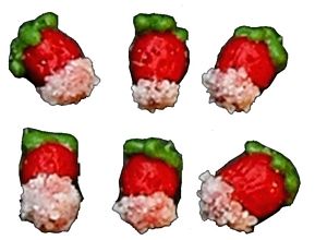 Dollhouse Sugar Frosted Strawberries Set of 6 1:12 Scale Miniature Food Kitchen - MiniatureCrush