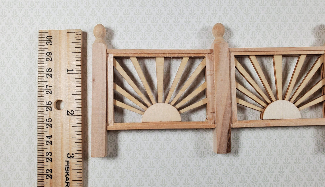 Dollhouse Sunburst Railing for Porches or Decks 1:12 Scale Miniature Assembled - Miniature Crush