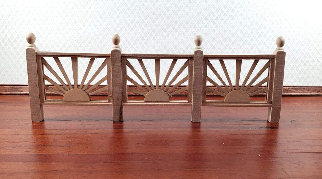 Dollhouse Sunburst Railing for Porches or Decks 1:12 Scale Miniature Assembled - Miniature Crush