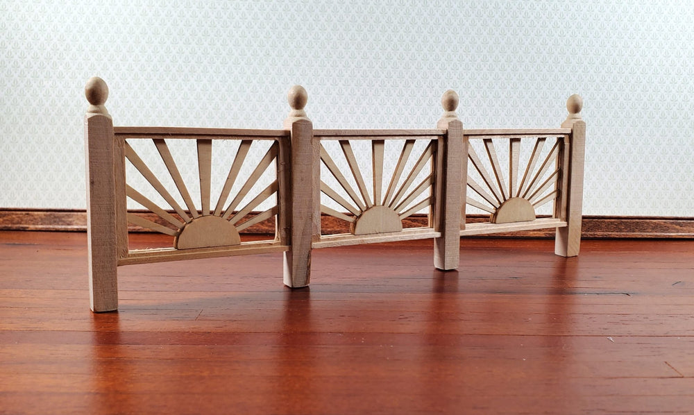 Dollhouse Sunburst Railing for Porches or Decks 1:12 Scale Miniature Assembled - Miniature Crush