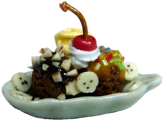 Dollhouse Sundae with Cherry 1:12 Scale Miniature Food Dessert Kitchen - MiniatureCrush