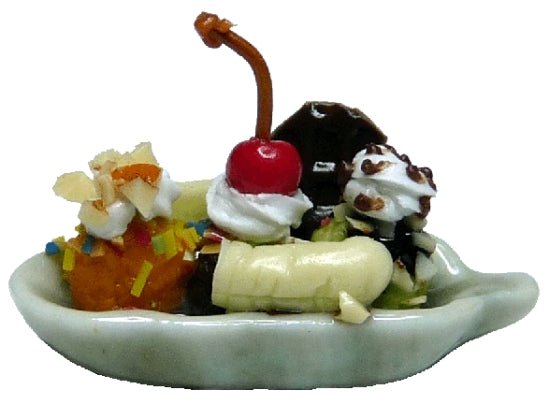 Dollhouse Sundae with Cherry and Sprinkles 1:12 Scale Miniature Food Dessert - MiniatureCrush