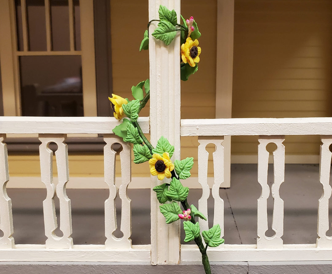Dollhouse Sunflower Vine with Leaves 1:12 Scale Miniature Garden Plant - MiniatureCrush