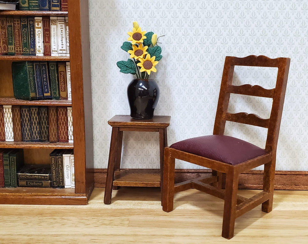 Dollhouse Sunflowers in Ceramic Black Vase 1:12 Scale Miniature Flowers - MiniatureCrush