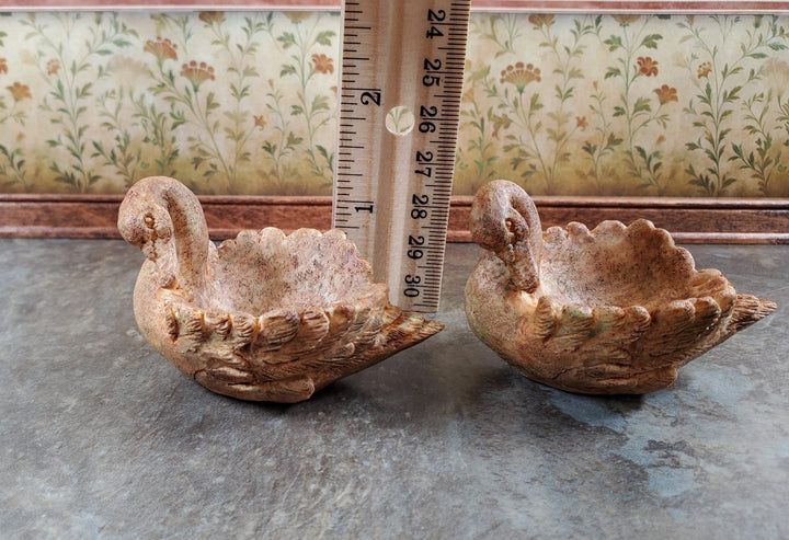 Dollhouse Swan Flower Planters x2 Large by Falcon Miniatures Cast Resin A4010AG - Miniature Crush