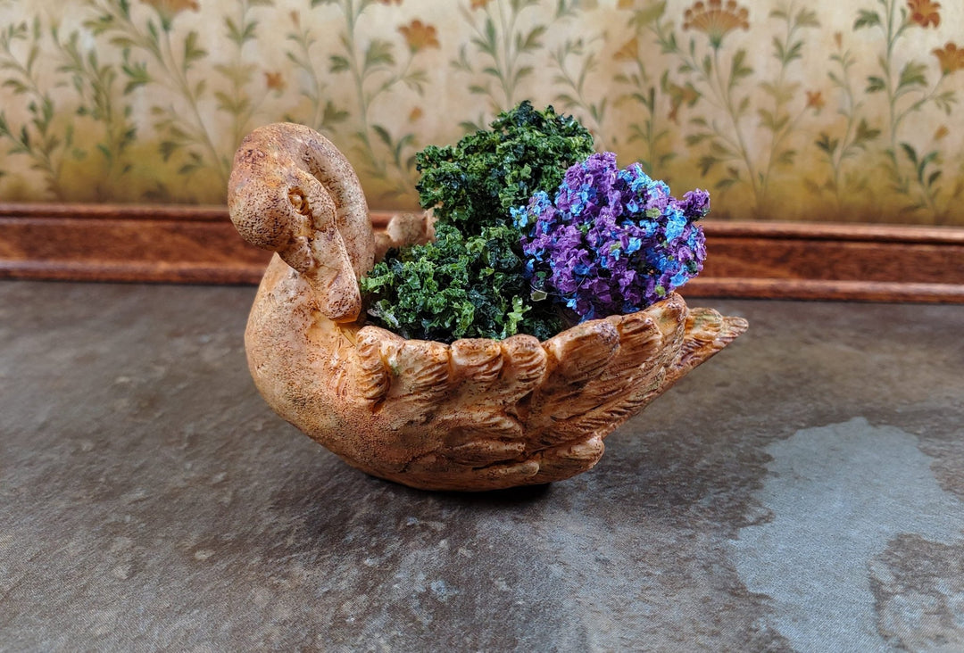 Dollhouse Swan Flower Planters x2 Large by Falcon Miniatures Cast Resin A4010AG - Miniature Crush