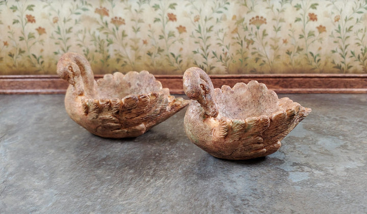 Dollhouse Swan Flower Planters x2 Large by Falcon Miniatures Cast Resin A4010AG - Miniature Crush