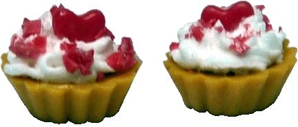 Dollhouse Sweetheart Cupcakes Set of 2 1:12 Scale Miniature Food - MiniatureCrush