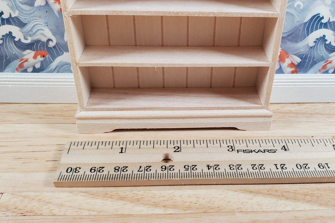 Dollhouse Tall Bookcase Shop Shelves Bookshelf 1:12 Scale Furniture Unpainted - Miniature Crush