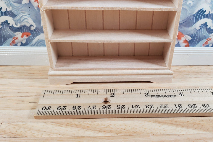 Dollhouse Tall Bookcase Shop Shelves Bookshelf 1:12 Scale Furniture Unpainted - Miniature Crush