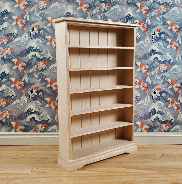 Dollhouse Tall Bookcase Shop Shelves Bookshelf 1:12 Scale Furniture Unpainted - Miniature Crush