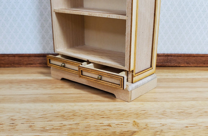 Dollhouse Tall Bookcase with Drawers 1:12 Scale Miniature Furniture - MiniatureCrush