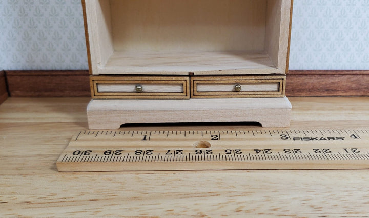 Dollhouse Tall Bookcase with Drawers 1:12 Scale Miniature Furniture - MiniatureCrush