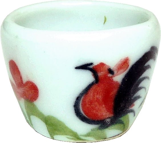 Dollhouse Tall Ceramic Rooster Bowl 1:12 Scale Miniature Dish - MiniatureCrush
