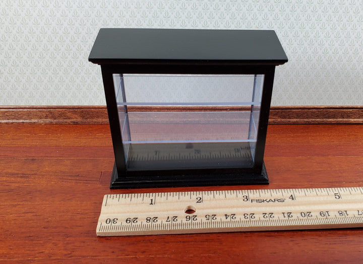 Dollhouse Tall Counter for Store or Shop Black Display Cabinet 1:12 Scale Miniature - Miniature Crush