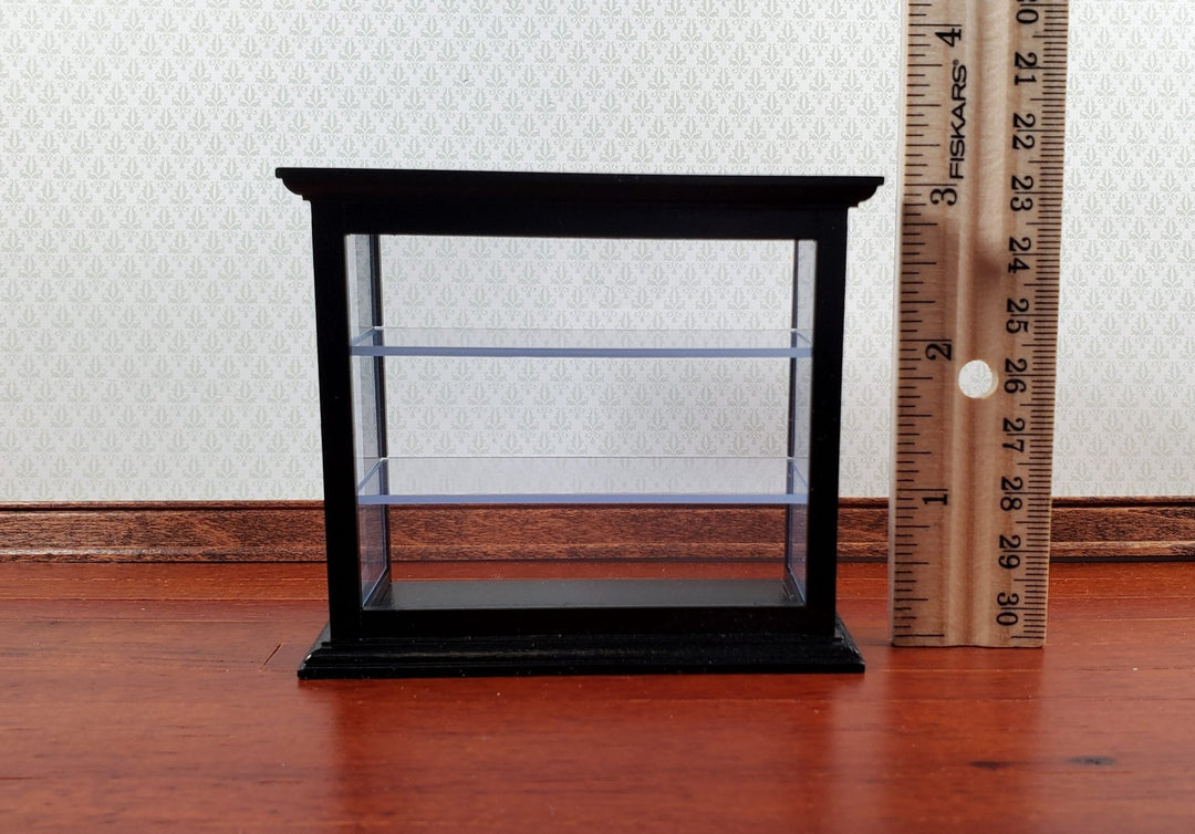 Dollhouse Tall Counter for Store or Shop Black Display Cabinet 1:12 Scale Miniature - Miniature Crush