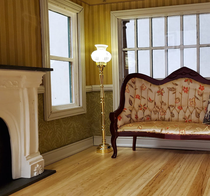 Dollhouse Tall Floor Lamp Battery Light Torchiere 1:12 Scale Miniature - MiniatureCrush