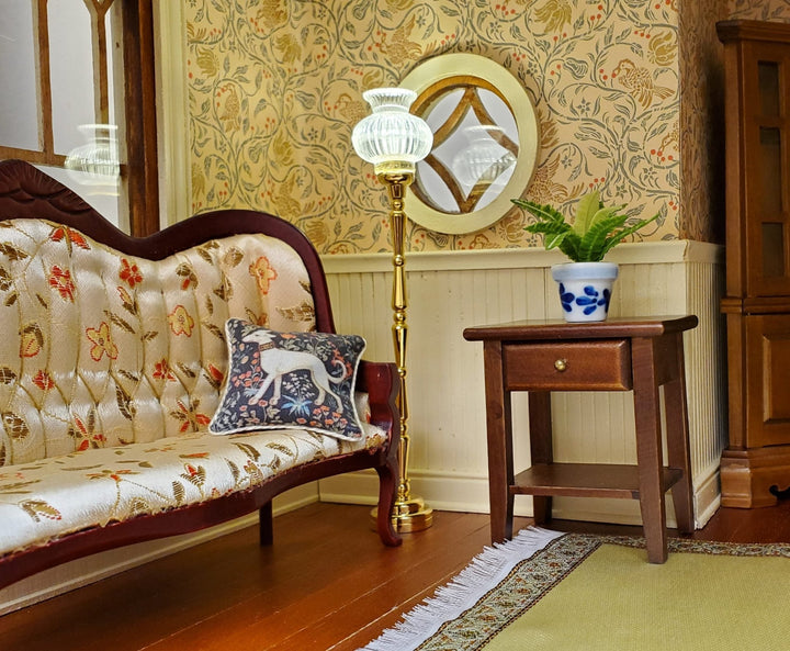 Dollhouse Tall Floor Lamp Battery Light Torchiere 1:12 Scale Miniature - MiniatureCrush