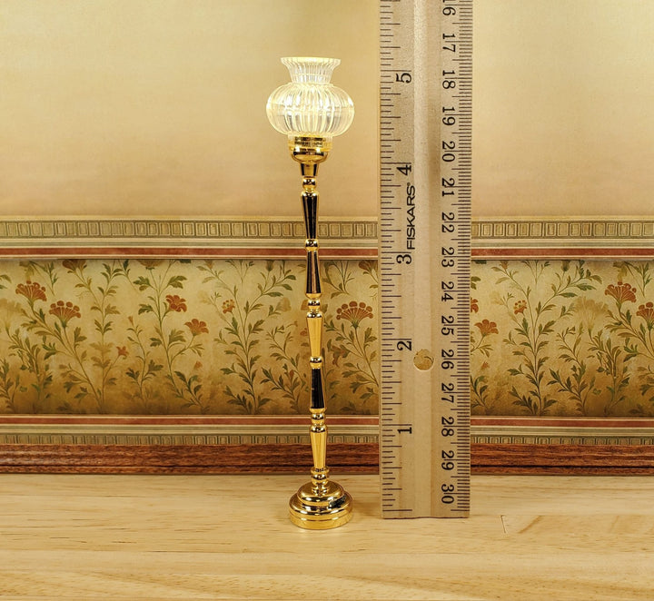 Dollhouse Tall Floor Lamp Battery Light Torchiere 1:12 Scale Miniature - MiniatureCrush
