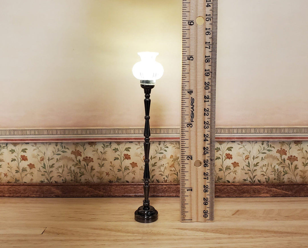 Dollhouse Tall Floor Lamp Battery Light Torchiere 1:12 Scale Miniature - MiniatureCrush