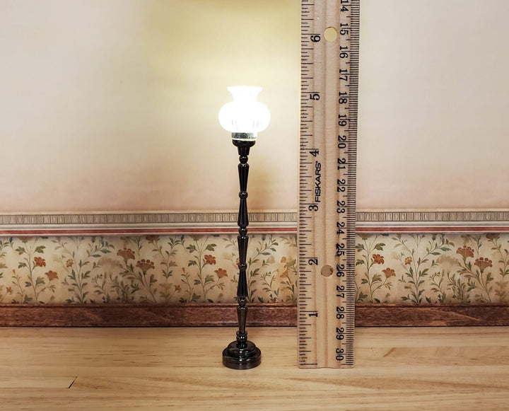 Dollhouse Tall Floor Lamp Battery Light Torchiere 1:12 Scale Miniature - MiniatureCrush