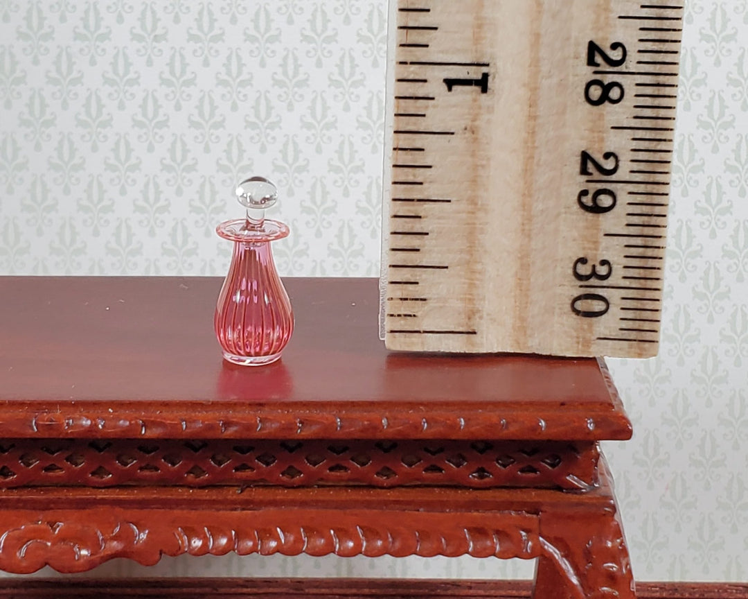 Dollhouse Tall Perfume Bottle Cranberry Glass 1:12 Scale by Philip Grenyer - Miniature Crush