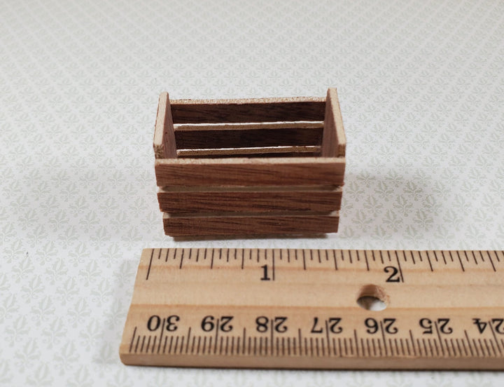 Dollhouse Tall Rustic Wood Produce Crate 1:12 Scale Miniature - MiniatureCrush