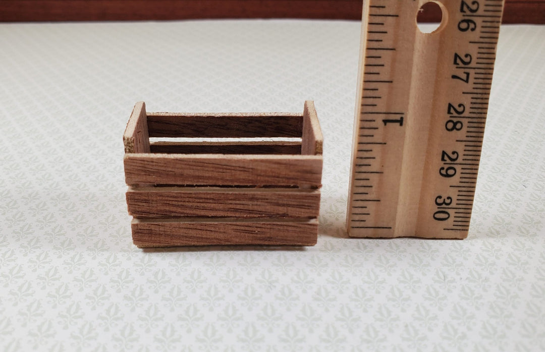 Dollhouse Tall Rustic Wood Produce Crate 1:12 Scale Miniature - MiniatureCrush