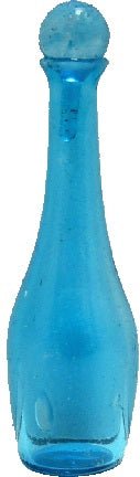 Dollhouse Tall Turquoise Blue Glass Decanter 1:12 Scale Miniature Dining Decor - MiniatureCrush