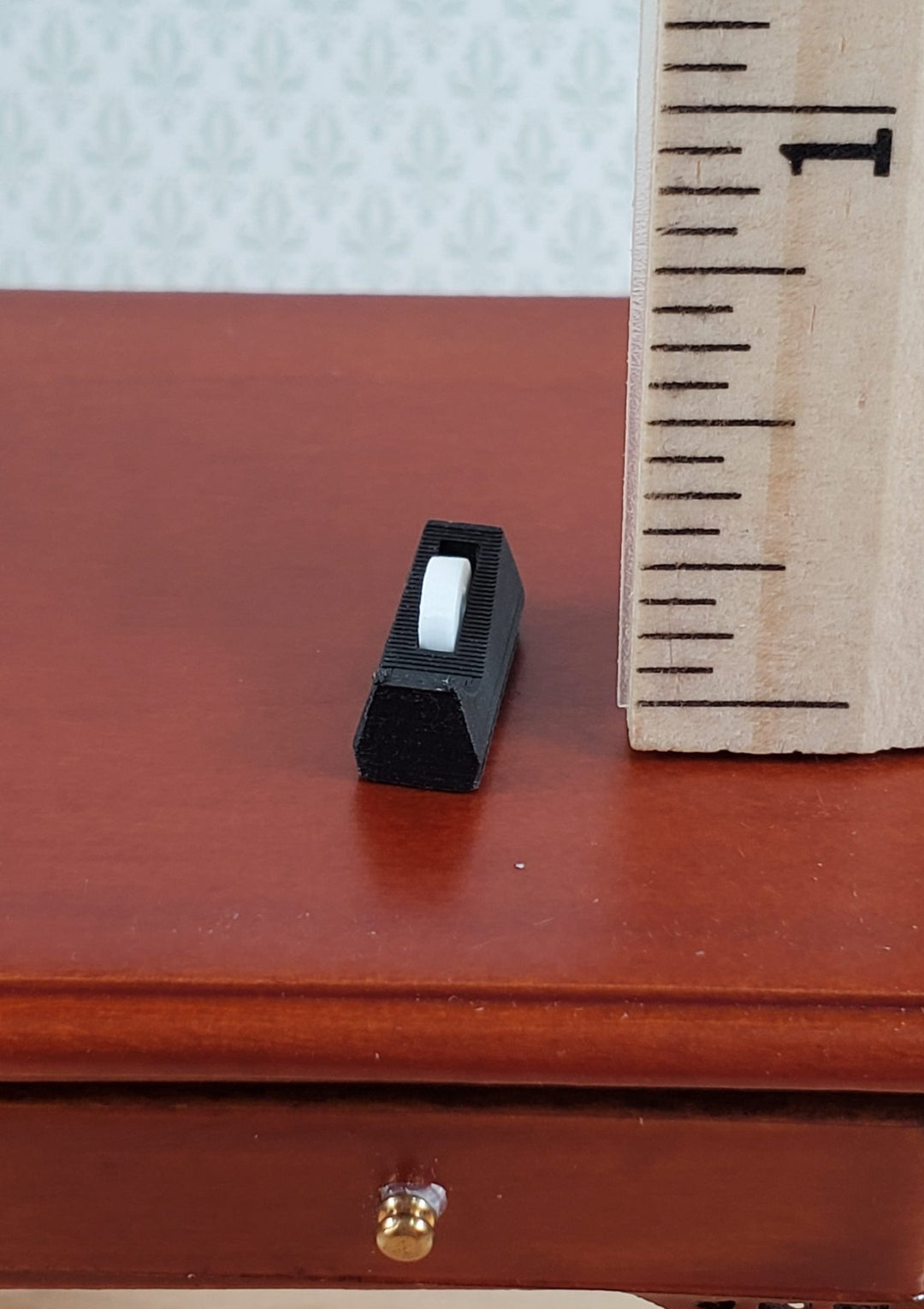 Dollhouse Tape Dispenser Modern Black with Tape Roll Tiny 1:12 Scale Miniature - Miniature Crush