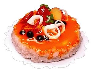 Dollhouse Tart Orange Fruit Topped Cheesecake 1:12 Scale Miniature Food Bakery - MiniatureCrush