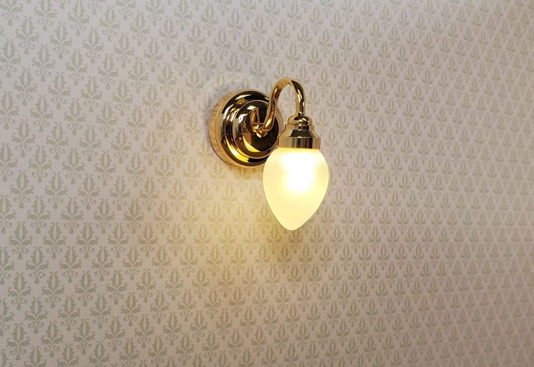 Dollhouse Tear Drop Sconce Battery Operated with Wand 1:12 Scale Miniature Lamp - MiniatureCrush