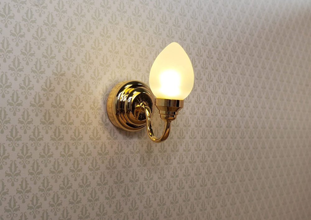 Dollhouse Tear Drop Sconce Battery Operated with Wand 1:12 Scale Miniature Lamp - MiniatureCrush