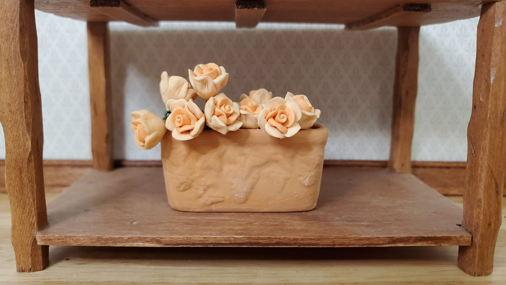 Dollhouse Terra Cotta Garden Planter Narrow 1:12 Scale Miniature - MiniatureCrush