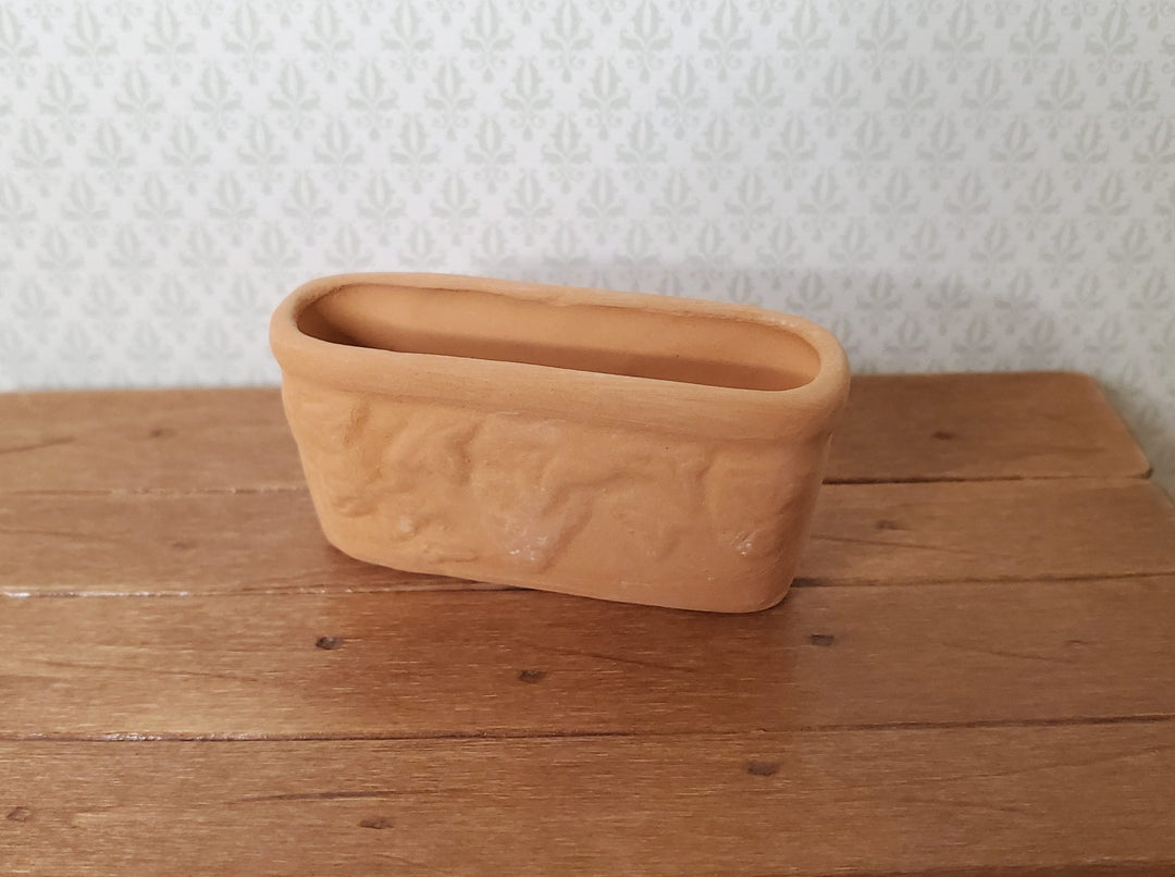 Dollhouse Terra Cotta Garden Planter Narrow 1:12 Scale Miniature - MiniatureCrush