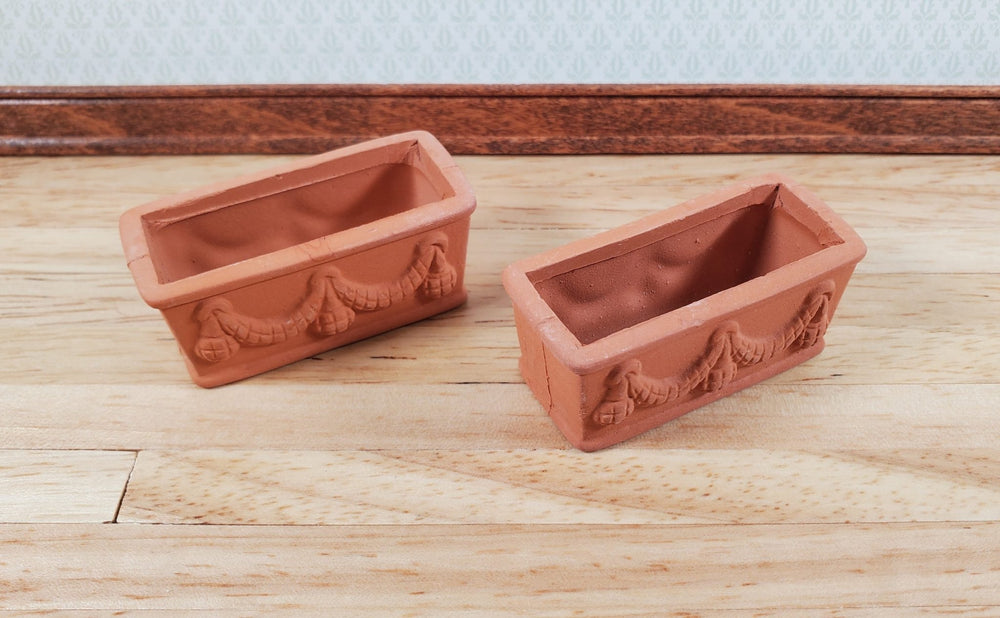 Dollhouse Terra Cotta Pots Planters Set of 2 Unglazed 1:12 Scale Miniature - Miniature Crush