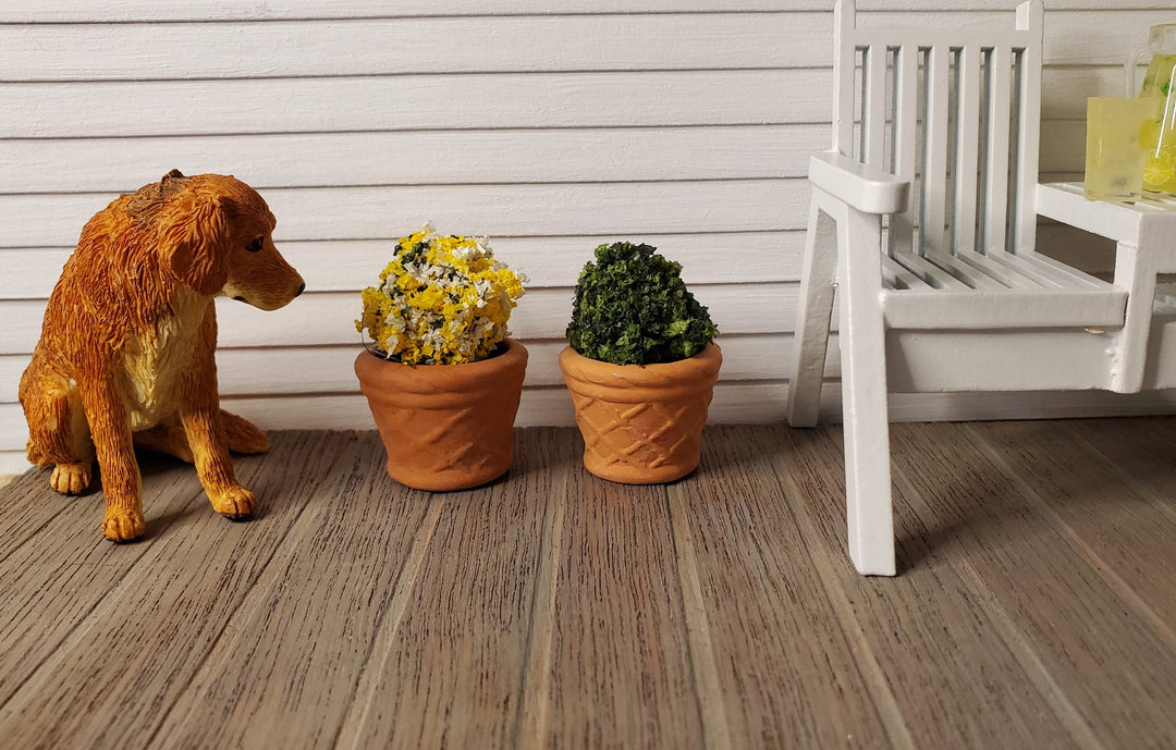 Dollhouse Terra Cotta Pots Planters Set of 2 Unglazed 1:12 Scale Miniatures - MiniatureCrush