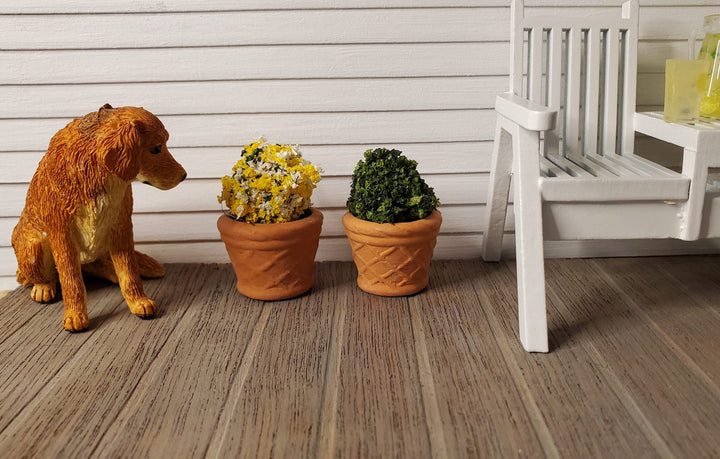 Dollhouse Terra Cotta Pots Planters Set of 2 Unglazed 1:12 Scale Miniatures - MiniatureCrush