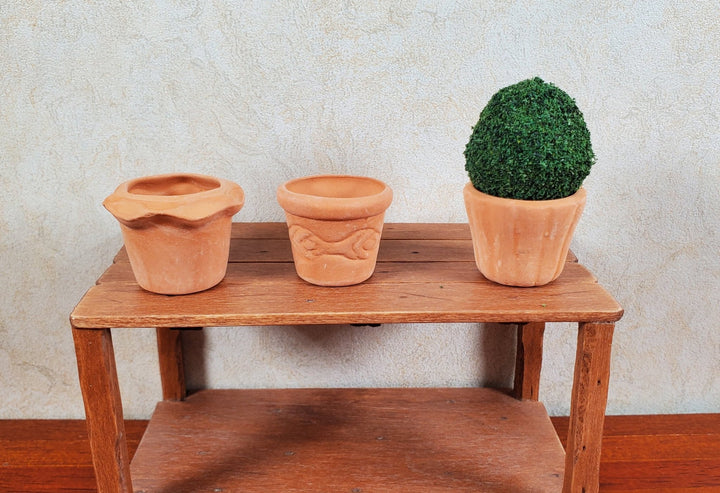 Dollhouse Terra Cotta Pots with Varying Designs Set of 3 1:12 Scale Miniature - MiniatureCrush