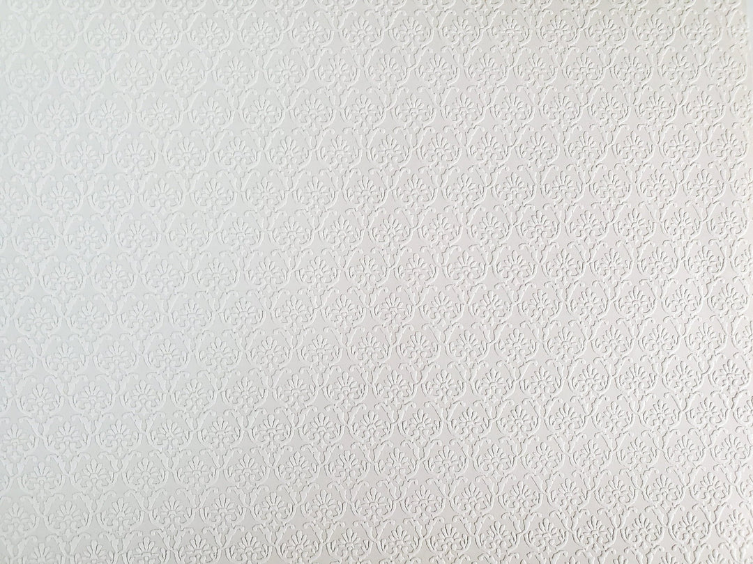 Dollhouse Textured Wallpaper Embossed 3 Pieces White/Beige 17 "x 12" 1:12 Scale - Miniature Crush