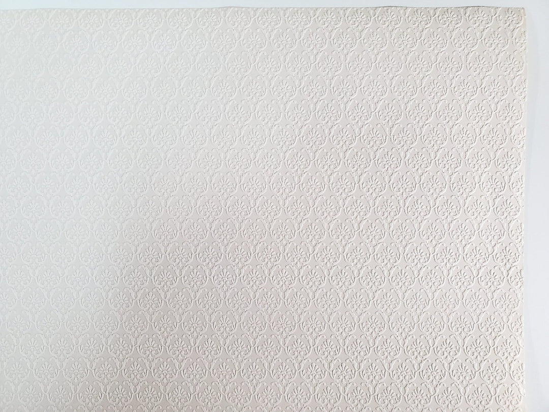 Dollhouse Textured Wallpaper Embossed 3 Pieces White/Beige 17 "x 12" 1:12 Scale - Miniature Crush